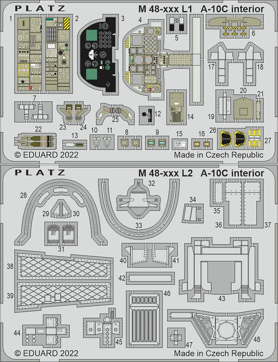  Platz 1/48 A-10C Thunderbolt II Etched Parts for Cockpit 
