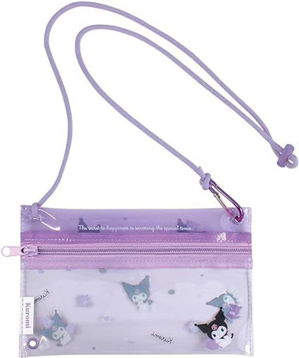 T's Factory Sanrio Clear String Pouch Kuromi