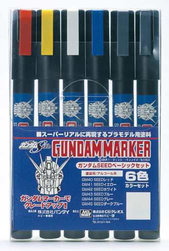 GSI Creos Mr.Hobby GMS109 Gundam Marker Seed Basic Set (6 Colors Pen) (4973028519174)