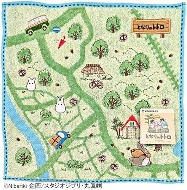 Marushin Studio Ghibli My Neighbor Totoro  Hand Towel Village Map