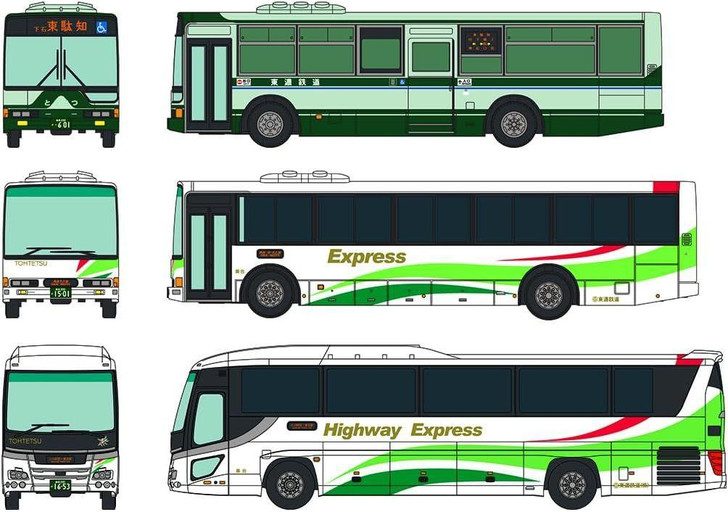  Tomytec The Bus Collection Tohnoh Tetsudou 80th Anniversary 3 Bus Set (N scale) 