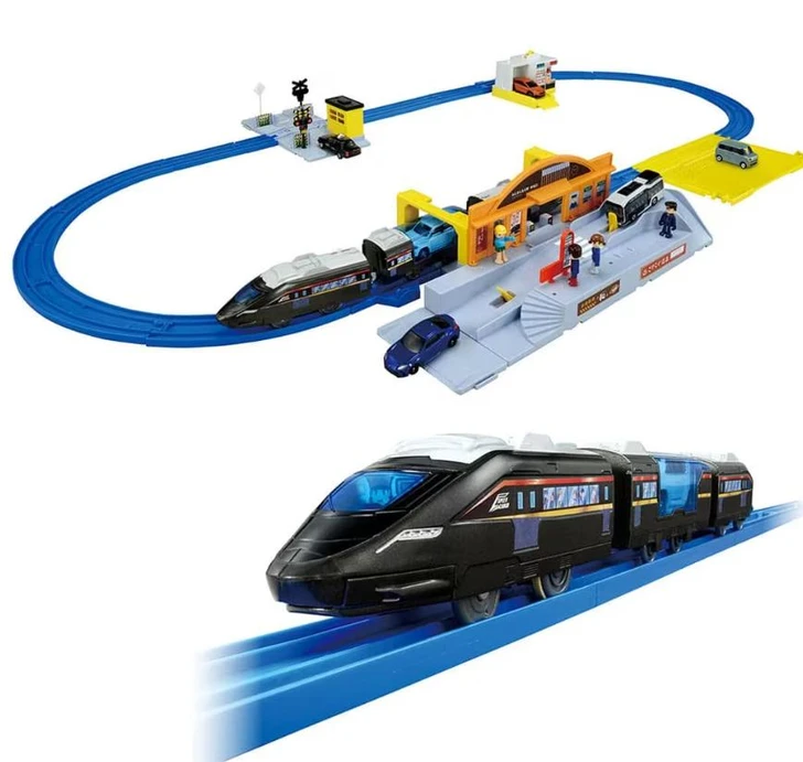  Takara Tomy Pla-Rail Roundabout Station Set with Tomika Car Loading Area 