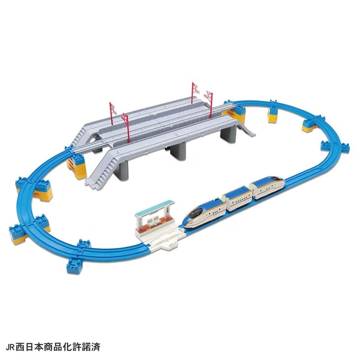 Takara Tomy Pla-Rail Series W7 Hokuriku Shinkansen Kagayaki Railway Road Combined Bridge Set