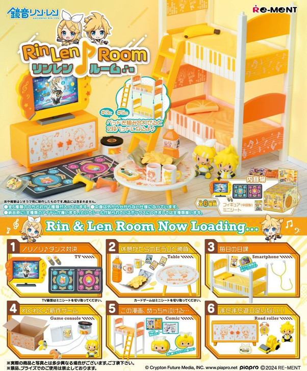 Re-ment Hatsune Miku Series: Rin Len Room Now Loading... Collection 6pcs Complete Box