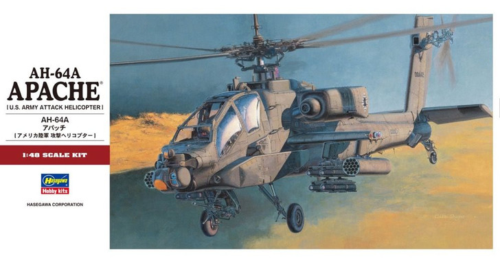 Hasegawa 1/48 AH-64A Apache (U.S. Army Attack Helicopter) Plastic Model