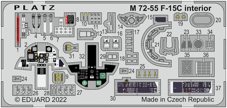Platz 1/72 F-15C Eagle Photo-etched Parts (Cockpit)