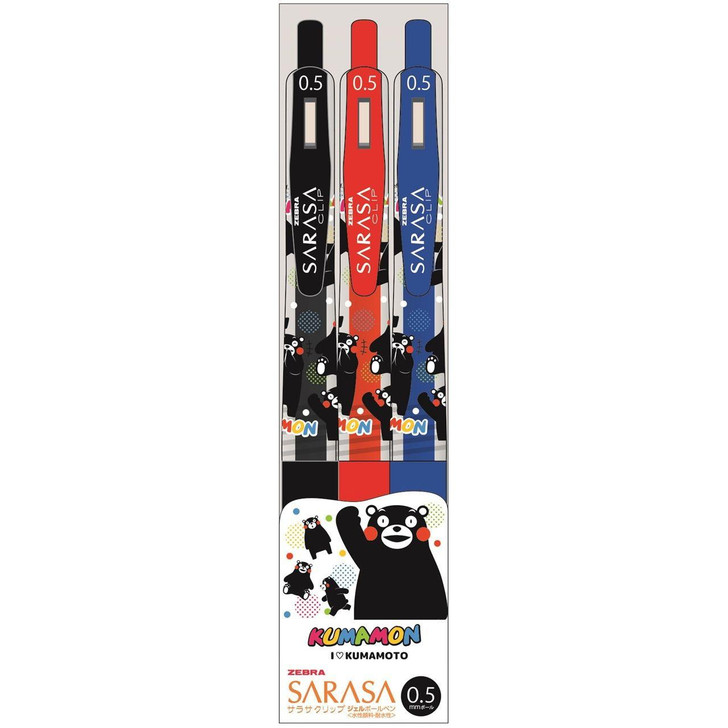  T's Factory Sarasa Clip 0.5 Ballpoint Pen 3 Piece Set (Kumamon Ver.) 