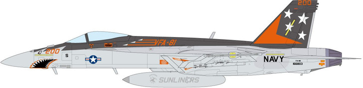 Platz 1/72 US Navy Carrier-Based Fighter F/A-18E Super Hornet VFA-81 Sunliners Plastic Model