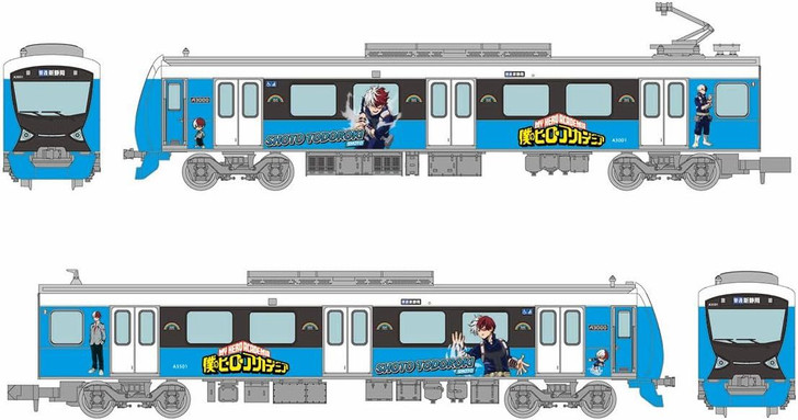 Tomytec Shizuoka Railway Type A3000 My Hero Academia Shoto Todoroki 2 Cars Set (N scale)