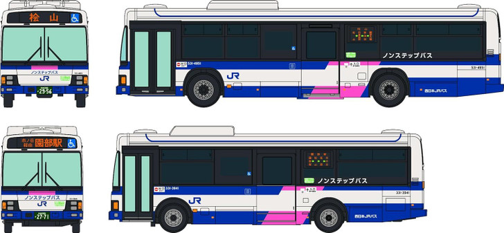 Tomytec Bus Collection Good-Bye Enpuku Line/Kyotanba Office West Japan JR Bus 2 Bus Set (N scale)