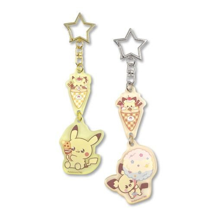 Pokemon Center - Frost Acrylic Key Holder Set Pikachu & Pichu Sweets Shop PokePeace