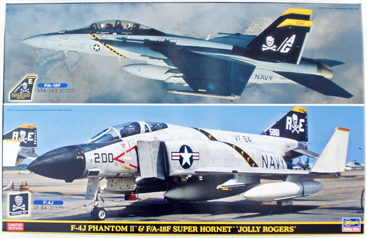 Hasegawa SP347 F-4J Phantom II & F/A-18F Super Hornet Jolly Rogers 2 Set 1/72 (4967834521476)