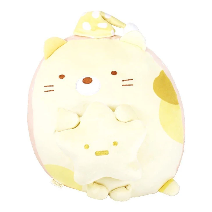  T's Factory Sumikko Gurashi Mochi-Mochi Good Night Cushion, Cat 
