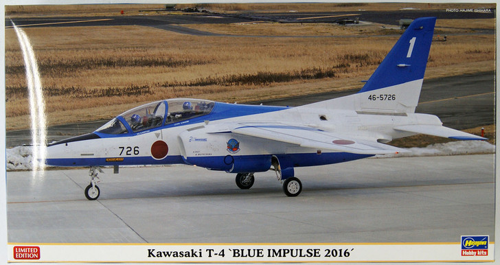 Hasegawa 07442 Kawasaki T-4 Blue Impulse 2016 1/48 Scale Kit (4967834074422)
