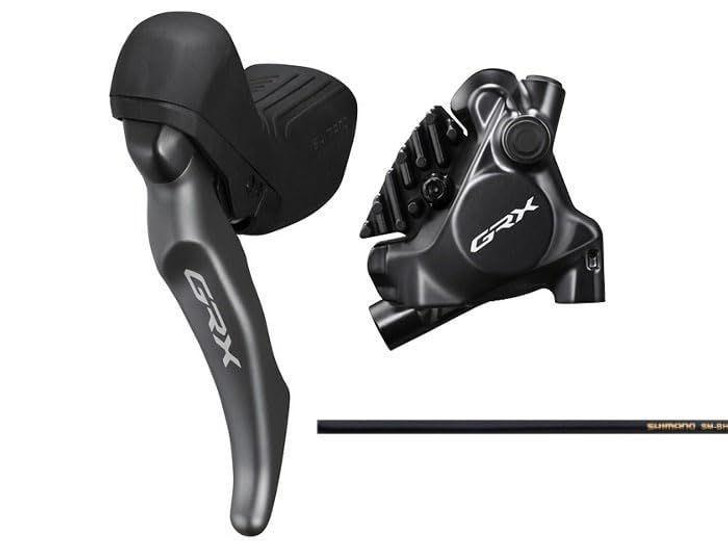 Shimano (Cycling) Shimano GRX J Kit Dual Control Lever BL-RX820-L Left Lever / BR-RX820-R Disc Caliper Rear Use (Fin Included Resin Pad) SM-BH90 1700mm Hose Set IRX8204