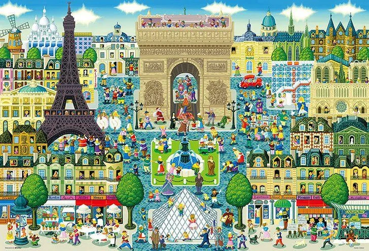 Beverly 1000-059 Jigsaw Puzzle Paris Landmark Collection! (Naoki Tanaka) (1000 Pieces)