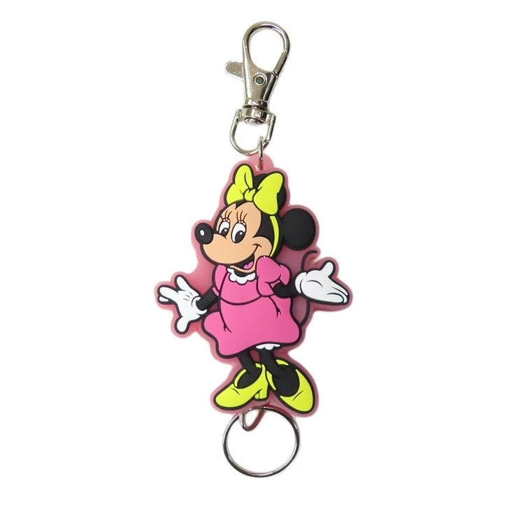  SK Japan Disney Rubber Reel Key Holder Minnie Mouse 