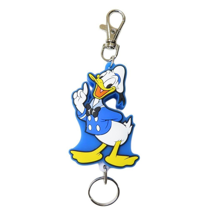  SK Japan Disney Rubber Reel Key Holder Donald Duck 