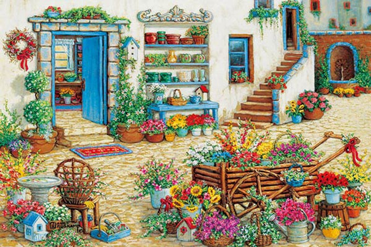 APPLEOne Jigsaw Puzzle 1000-793 Janet Kruskamp Colorful Patio (1000 Pieces)