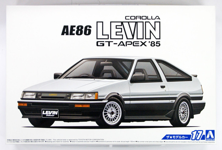 Aoshima 52259 The Model Car 17 Toyota AE86 Crolla Levin GT-Apex '85 1/24 Scale Kit (4905083052259)