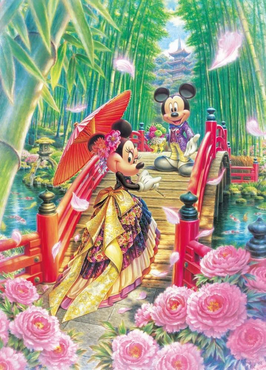 Tenyo Japan Pure White Jigsaw Puzzle DPG-266-572 Disney Mickey & Minnie Wedding  (266 Pieces)