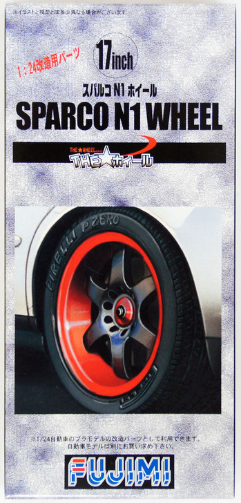 Fujimi TW58 Sparco N1 Wheel & Tire Set 17 inch 1/24 Scale Kit (4968728193281)