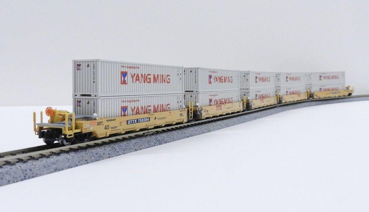  Hobby Center Kato 106-6212 Gunderson MAXI-I TTX NewLogo #759364 5 Cars Set with Yang Ming Containers (N scale) 