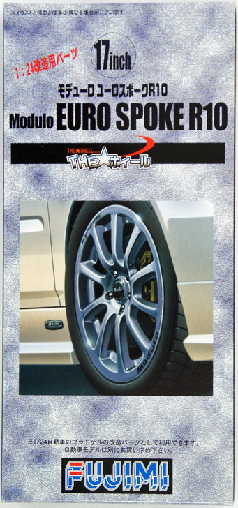 Fujimi TW61 Modulo Euro Spoke R10 Wheel & Tire Set 17 inch 1/24 Scale Kit (4968728193304)