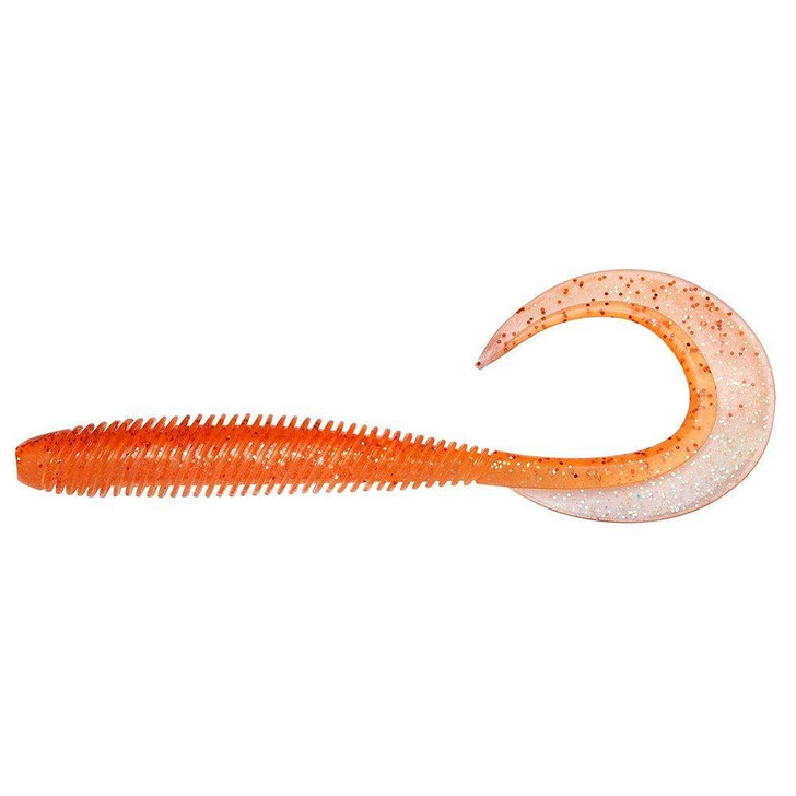  Megabass Kemuri Curly 4.5 Clear Orange/Rainbow Flake 