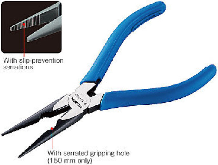 Hozan P-014-150 (P-14-150) LONG NOSE PLIERS WITH SIDE CUTTER (4962772061466)
