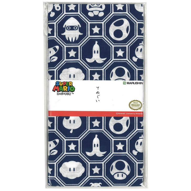  Marushin Super Mario Tenugui / Indigo Characters 