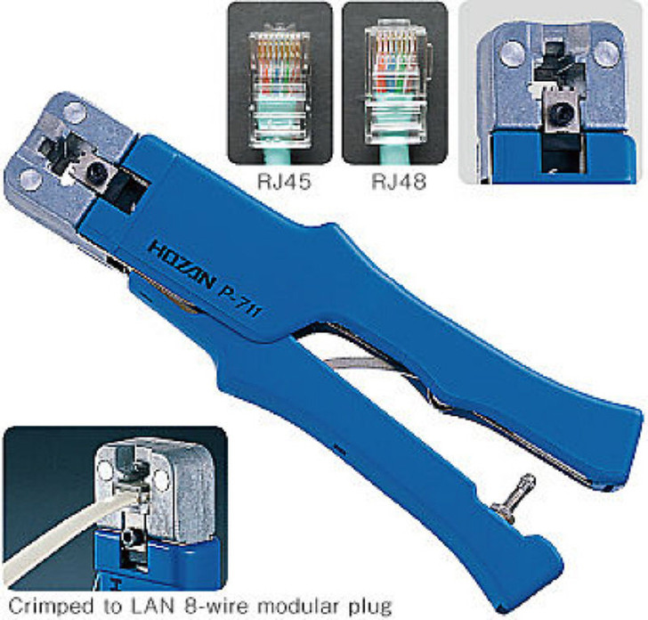 Hozan P-711 MODULAR PLUG CRIMPER (for LAN 8-wire) (4962772067116)