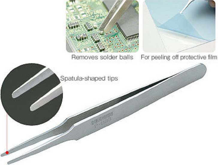 Hozan P-888 TWEEZERS Tip size 2 mm (R-finishing) (4962772068885)