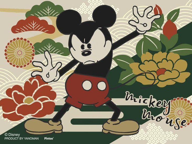  Yanoman 2308-45 Jigsaw Puzzle Mickey & Friends Mickey Mouse Peony (150 Pieces) 