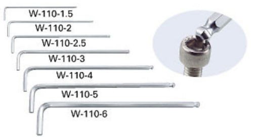 Hozan W-110-2 BallPOINT KEY WRENCH (Only W-110-2) (4962772480410)