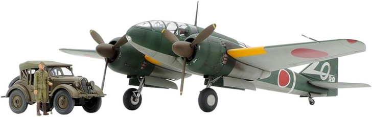  Tamiya 25217 1/48 Mitsubishi Ki-46 III Type 100 & 4x4 Light Vehicle Kurogane Set Plastic Model 