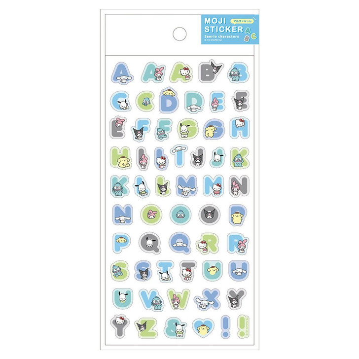  T's Factory Sanrio Character Stickers Alphabet / Cool Colors 