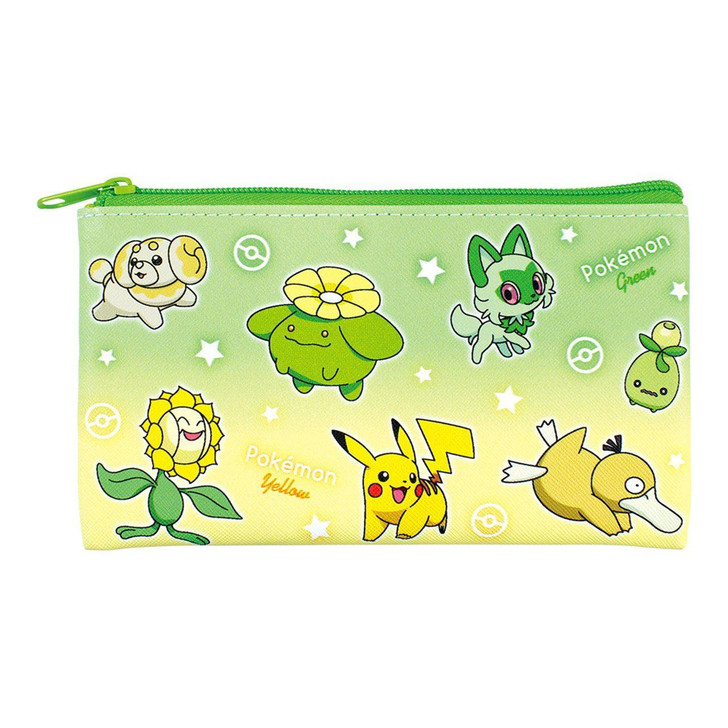  T's Factory Pokemon Flat Multi Pouch Gradation Green And Yellow 