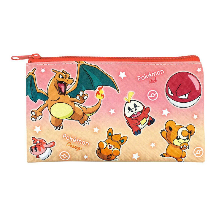  T's Factory Pokemon Flat Multi Pouch Gradation Red And Orange 