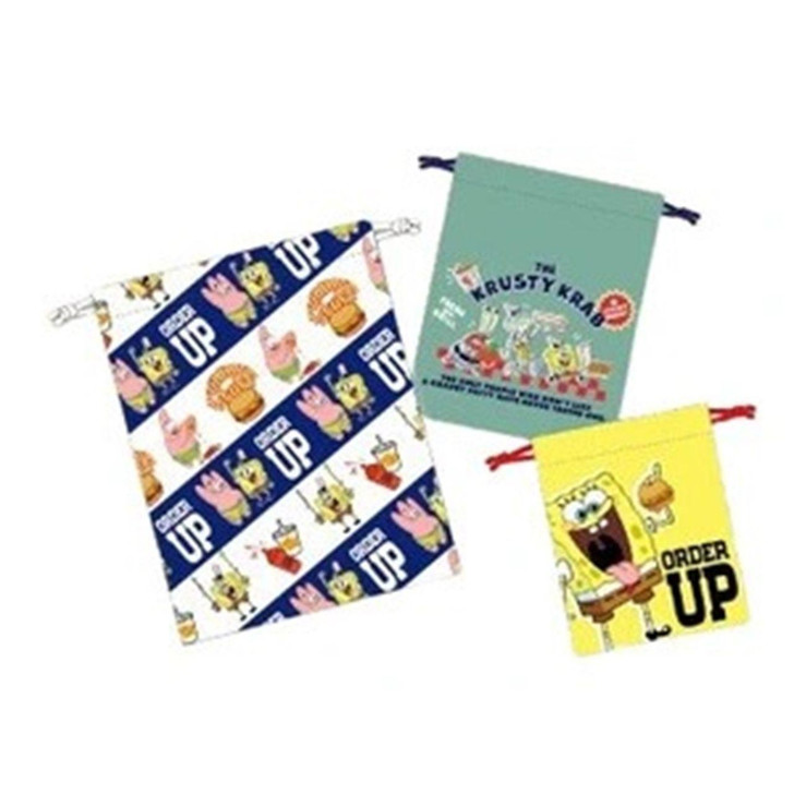  Marimocraft SpongeBob 3P Drawstring Pouch Hamburger Pattern 