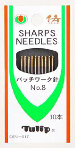 Tulip DEN-017 Patchwork Needles Sharp No.8 (10 pcs / 0.61 x 36.5mm) (4974723550172)