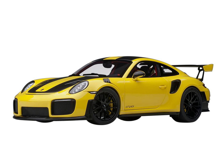  AUTOArt 1/18 Porsche 911 (991.2) GT2 RS Weissach Package (Yellow/Carbon) Finished Model 