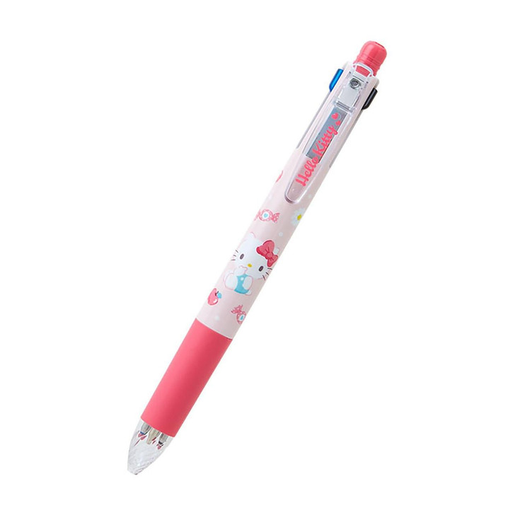 Sanrio Hello Kitty 4-Color Ballpoint Pen & Mechanical Pencil Zebra Sarasa Multi Ink Colors: Black, Blue, Red, Green 0.5mm  