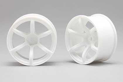  Yokomo RP-6213W8A Six Spoke Wheels (White) Two Pieces Included For Drift Offset 8mm 