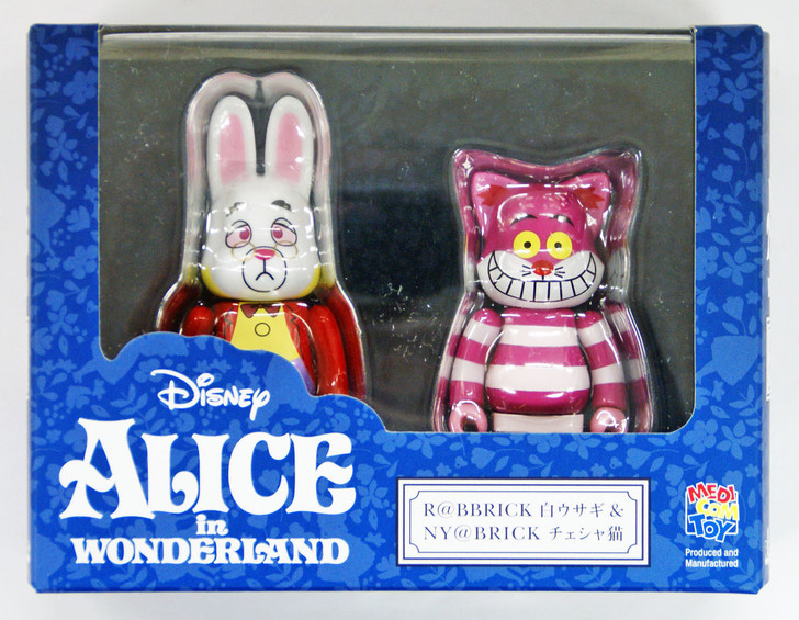 Medicom Bearbrick R@BBRICK & NY@BRICK White Rabbit Cheshire Cat Set