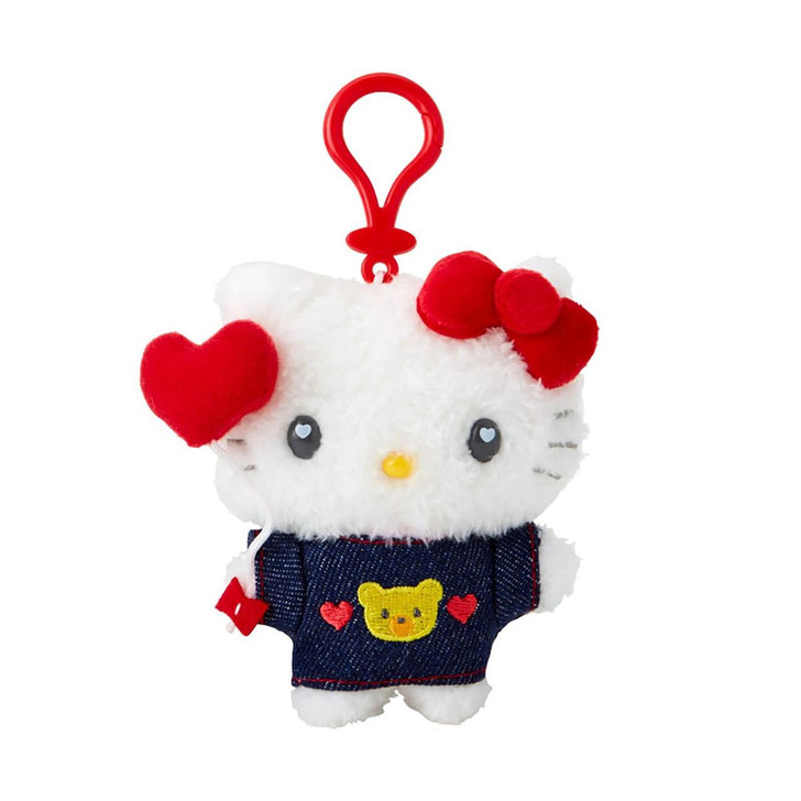 Sanrio Hello Kitty Mascot Holder (Denim Patch) Plush Keychain