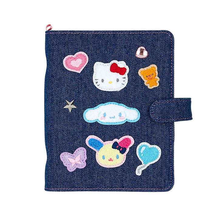  Sanrio Other Binder (Denim Patch) Characters 6-Hole A6 Notebook Size Card Storage Clear 2-Tier Pocket 