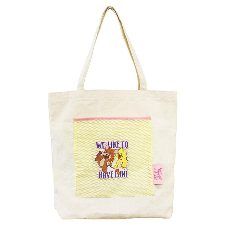  T's Factory Tom And Jerry Mesh Pocket Tote Yellow 