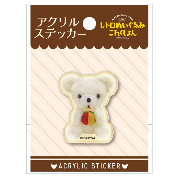  T's Factory Yoshitoku Plush Acrylic Sticker Sitting Mari Holding Bear 