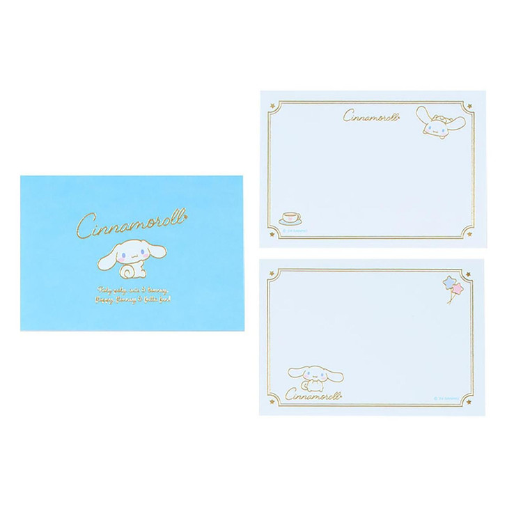  Sanrio Cinnamoroll Message Mini Pad contains 10 sheets (2 designs, 5 sheets each). 